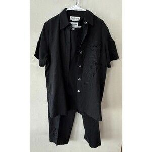 Papillon Women’s Outfit Set Large Black T shirt  Blouse Tank Pants Outfit Large